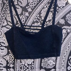black jean crop top // size-small